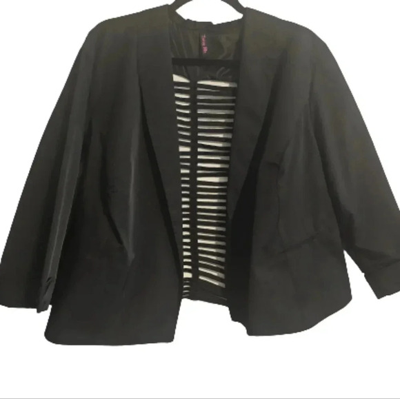 Tattoo Me Black Satin-like Ladder back Jacket - Picture 1 of 7